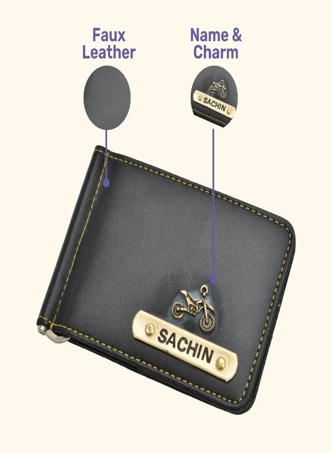 Your Gift Studio : Personalized Vegan Leather Money Clip | Classy Money Clip Wallet | Unisex | Read Bullet Points Before Buying (Black) - Image 3